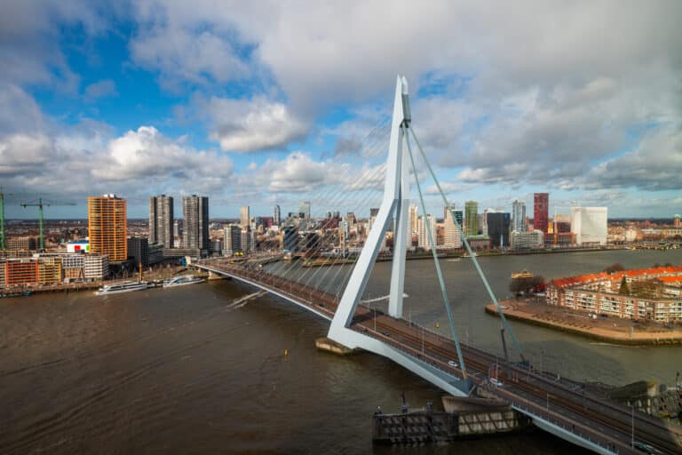 Rotterdam, Netherlands, City Skyline and Bridge